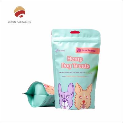 China Eco Friendly Pet Food Flat Bottom Pouch Bags with Zipper for sale