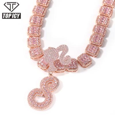 China Hiphop 2021 Best Hot Sale Simple Hiphop Slap Letter Name Necklace Girl Crochet Jewelry Initial Letters Initial Necklace Christmas Gift for sale