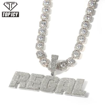 China Hiphop 2021 Hip Hop Fashion Iced Out Big Of Size Name Personalized Name Chain By Custom Made Necklace for sale