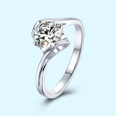 China Romantic Woman 925 Diamond Moissanite Wedding Engagement Ring Sterling Silver CLASSIC 2021 for sale