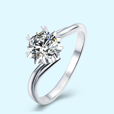 China CLASSIC 925 Sterling Silver 1.0ct VVS Moissanite Ring Wedding Band Engagement Gift Diamond Ring for sale