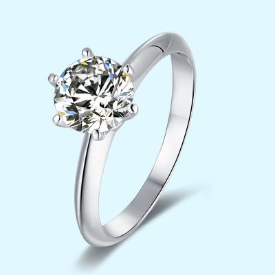 China CLASSIC High Quality Jewelry Gift For Women 925 Sterling Silver Brilliant Cut 1.5ct 2.0ct 3.0ct Moissanite Stone Wedding Rings Set for sale