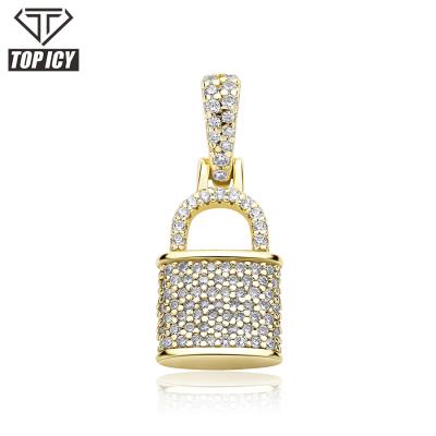 China Silver Hip Hop Fashion Lock 925 Pendants Charms Personality Fashion Unisex Hip Hop Pendant for sale