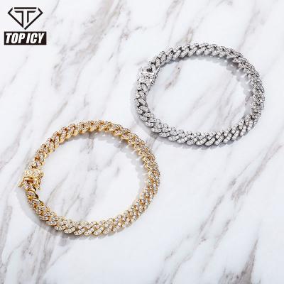 China Hiphop Hip Hop Charm Jewelry 8mm 9inch Iced Out Iced Out Bling Bling Cuban Zircon Tennis Bracelet Anklet Chain Link Fashion Women Anklets for sale