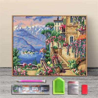 China Modern Wholesale Full Drill Painting Landescape Wall Art DIY Diamond Painting Kits For Adults for sale