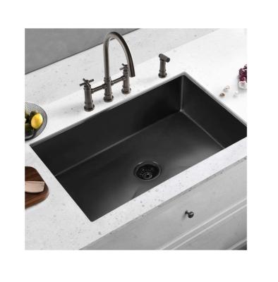 China With Faucet Good Appearance Solid Stone Basin Household Cleaning Granite Sink Quartz Compound Kitchen Sink for sale