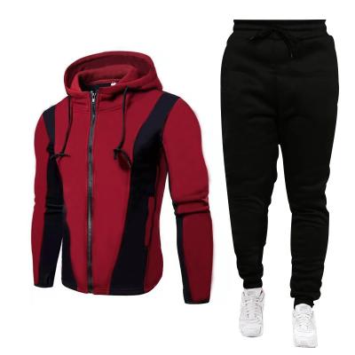 China Other New designer Autumn Winter Sport Men European size Plus fleece Hooded Trouser Suit Two-piece Sets for sale