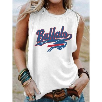 China QUICK DRY New Style 2023 Loose Crew Neck Sleeveless American Football Team Summer Vest for Women 3D Printed Women T-shirts for sale