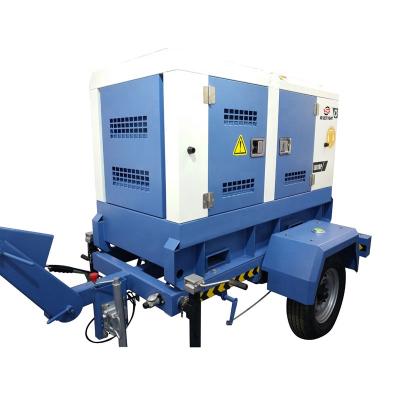 China 88kw Water Cooled Diesel Generator With Trailer 1500/1800rpm Plastic Film Packing zu verkaufen