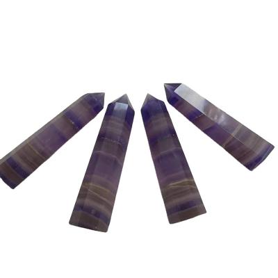 China China wholesale natural quartz crystal point healing fluorite tower purple magic wand for sale for sale