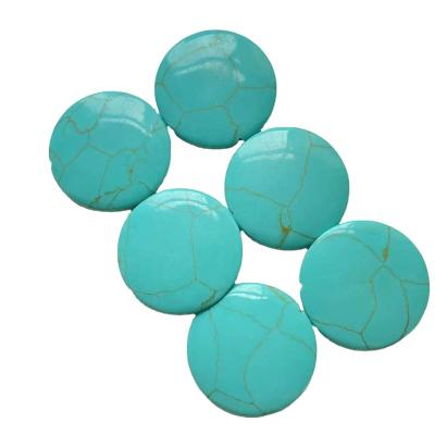 China Wholesale China Shape Natural Flat Stones Blue Turquoise Slice For Necklace Or Pendant for sale