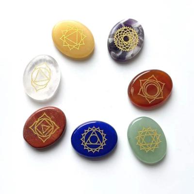 China China New Design 7 Chakra Reiki Crystals Natural Polished Crystal Stones Healing Stones Sets for sale