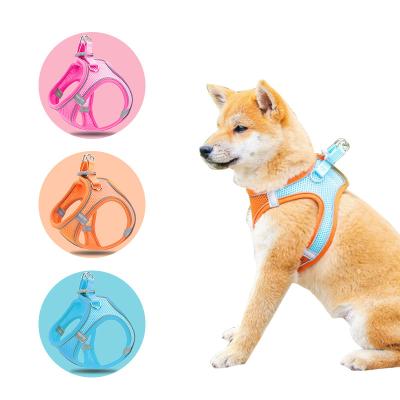 China Wholesale Custom Reflective Mesh Adjustable Breathable Step In Strap Reflective Nylon Dog Leash Vest Harness for sale