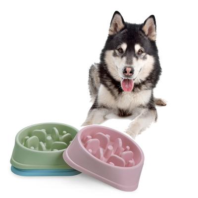 China Custom Eco-Friendly Rounded Sustainable Custom Non-Slip Simple PP Feeder Dog Food Slow Bowl for sale