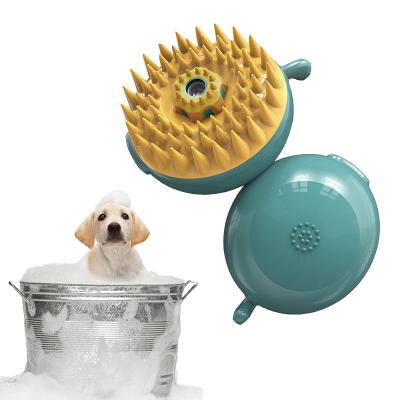 China Viable Amazon Silicone Cleaning Massage Hot Shower Wash Grooming Dog Shampoo Cat Pet Bath Brush for sale