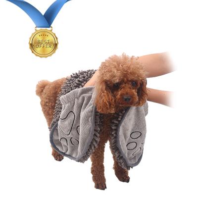 China Wholesale Viable Super Quick Dry Soft Bath Microfiber Chenille Dog Cleaning Towel for sale