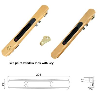 China Hot Selling Modern Sliding Window Heavy Factory Lock Two Point Window Lock With Key for sale