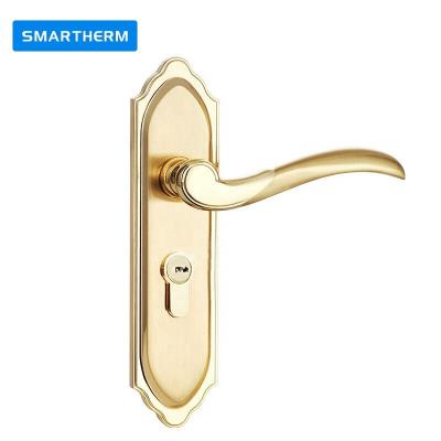 China Modern design modern zinc quality door lock brass handle with key for sale