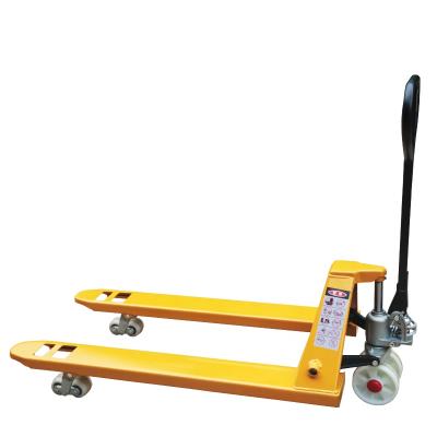 China Steel Hydraulic Hand Pallet Scale Manual Weighing Hand Pallet Truck Scales With PU/Nyion Wheel for sale