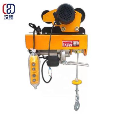 China Construction Site Mini Lifter PA 1200kg 12m Wire Rope Length Electric Chain Hoist With Mobile Trolley Crane for sale