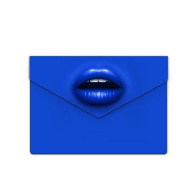 China Eco-friendly Red Blue Purple Clutch Purse For Women Tip 3D Printed Card Holder Wallet Ladies Party Purse for sale