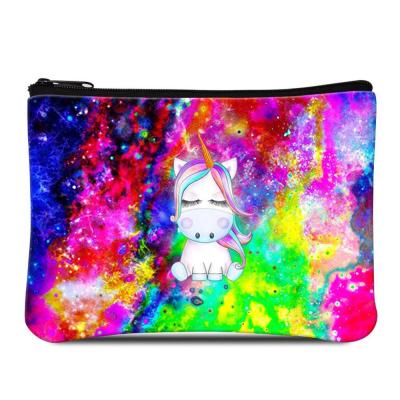 China Lady 2020 Popular Promotional Wholesale Sky Unicorn Printing Small Coin Purse for sale