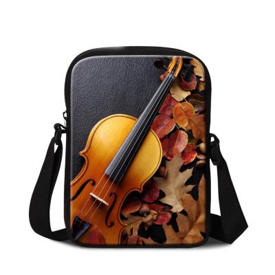 China Eco-friendly Manufacturer OEM Wholesale Custom Violin Printed Polyester Women Mini Shoulder Cheap Satchel Messenger Bag Cross Body Bag for sale