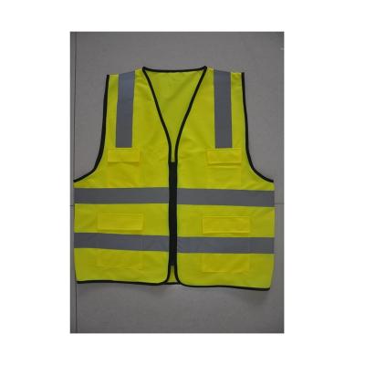 China Custom Zipper Vest Water Proof Safety Vest Logo Reflective Workwear Glow in the Dark Safety Clothing Motorcycle Reflective Vest for sale