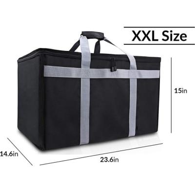 China Black 600D Amazon Camping Nylon Pizza Delivery Bag Thermal Pizza Bag With Handle for sale