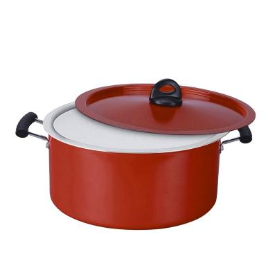 China Sustainable High Quality 36 Cm Stock Pot With Two LIDS Large Stock Size Healthy And Eco-Friendly Factory Aluminum Pot for sale