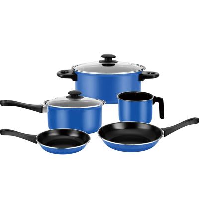 China Kuai Yang 8pcs Sustainable Aluminum Cookware Set Non Ceramic Coating Oil Stick Free Pot And Pan Set for sale