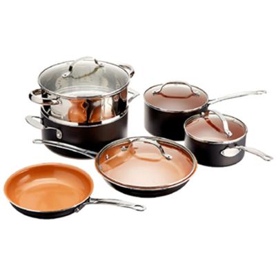 China Kuai Yang Kitchen 8pcs Sustainable Aluminum Cookware Set Non Ceramic Coating Oil Stick Free Pot And Pan Set for sale