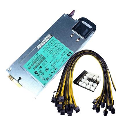 China Extracting PSU Escape Desktop Board GPU power supply kit-1200W with 12PCS PCI-E 6Pin to 6+2Pin cable for sale