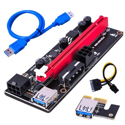 China Taiwan Gold + PceA PCIE1x DC Power Supply 6PIN King Kong Black VER009S Adapter Card Extension Cable Transfer Cable 16x to Dual for sale