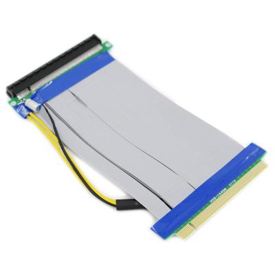 China Plastic & Metal PCI-E 16X to 16X Riser Card PCIe X16 Supplement Flex Ribbon Extension Cable Adapter for sale