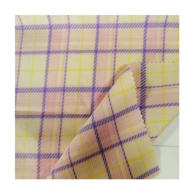 China Customized wrinkle resistant yarn dyed weave fabric TR spandex 230gsm women's trench coats suiting china fabric for sale