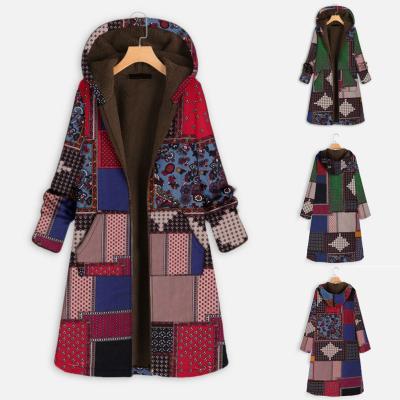 China Breathable Women Plus Size Casual Clothes 2021 Winter Velvet Multicolor Zipper Long Sleeve Splicing Girls Long Jackets Coats Outerwear for sale