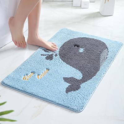 China 2021 New cartoon foot washable high quality entrance bathroom household fashion absorbent non slip carpet door mat door mat cover for sale