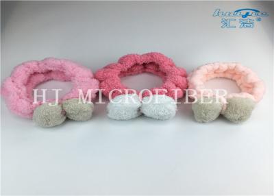 中国 洗浄の表面のための極度の柔らかく、かわいいMicrofiber Shuのベルベティーンの生地の止め金のBathの毛バンドを使用して 販売のため