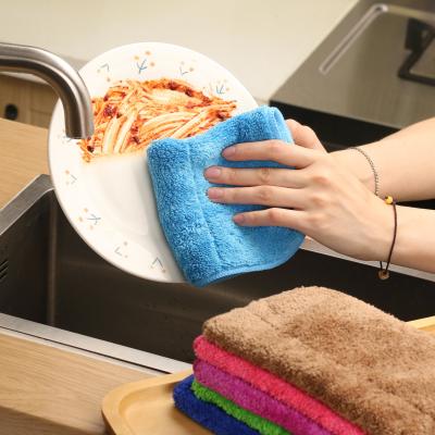 China Los paños del plato de la cocina sirven la sequedad rápida lavable del aceite antiadherente absorbente estupendo de Coral Fleece Cloth Premium Dishcloths de las toallas en venta