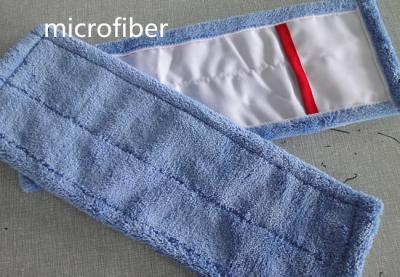 중국 Microfiber 산호 양털 13*45cm 파란 건조한 편평한 지면 Mop 패드 자루 걸레 머리 판매용