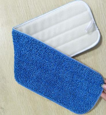 China Blue Twisted Microfiber Wet Mop Pads , 5mm Sponge 280gsm Nylon Self Adhesive Mop Pad Head for sale