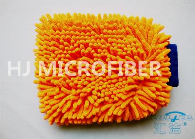 China Langer Haar-Chenille Microfiber-Wäsche-Handschuh sonniges orange Schnell-Trockenes, rostfest zu verkaufen