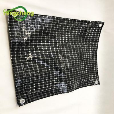 China Best Price High Strength HDPE Material Mushroom Greenhouse Cover Tarpaulin / Black And White Grid Woven Fabric Film For Garden for sale