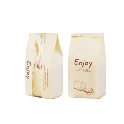 China Hot Sales Recycled Materials Kraft Paper Bags Food Packaging Pouch With Window Disposable Packaging for sale