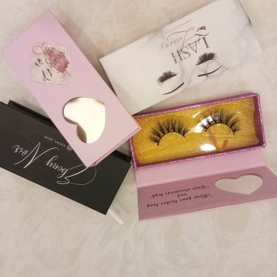 China Beautiful Natural Soft Custom Eyelashes Box Packaging Eyelashes Glue With Real Mink Eyelashes for sale