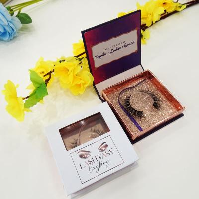 China Custom box 3d mink eyelash wholesale luxury natural and soft eyelash false eyelash packaging for sale