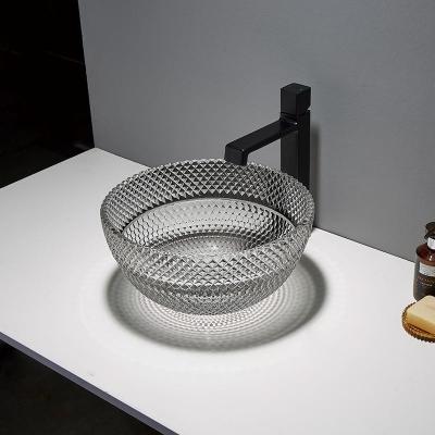 China Toilette ringsum schwarze Schiff-Wannen-Glasbadezimmer Crystal Transparent zu verkaufen