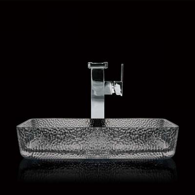 China Rauchiges Grey Rectangular Vessel Sinks Wash-Schüssel-Badezimmer glattes 105mm zu verkaufen