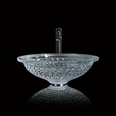 China Runde Crystal Wash Basins Hand Wash 415mm 140mm für Hotel Druckguß zu verkaufen